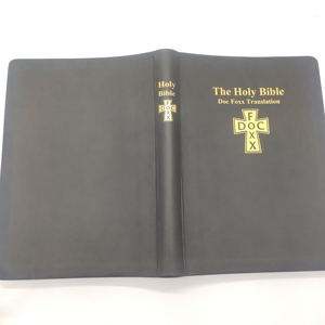 Couverture en cuir PU véritable d'impression <span class=keywords><strong>de</strong></span> Bible KJV <span class=keywords><strong>de</strong></span> luxe, bordure dorée et marqueur <span class=keywords><strong>de</strong></span> ruban, titre en relief personnalisé - Product Image 3