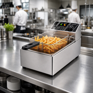 Professional Countertop Electric Fryer 2.5KW Single Tank Deep Fryer Stainless Steel Chicken Wings <b>Chip</b> Fryer for Fast Food Shop - Product Image 1