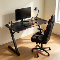 Table de jeu professionnelle, bureau d'ordinateur à structure en Z, station de jeu ergonomique, pieds en tube d'acier, plateau en MDF pour les joueurs professionnels