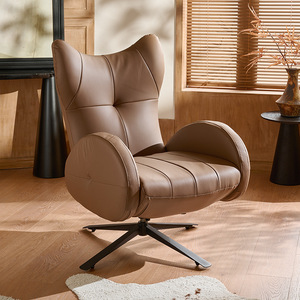 Sillón Individual de Diseño Moderno, Reclinable, Giratorio, Tapizado en Cuero, para Sala de Estar, Cómodo, para el Hogar y el Ocio - Product Image 5