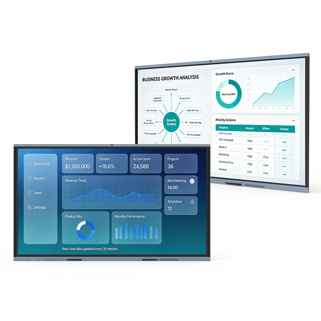 HUSHIDA 55 Inch High Quality 4K UHD Interactive Whiteboard Touch Screen with Dual OS for Office & School