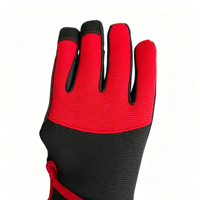 Gants de travail pour hommes rouge et noir, résistants à l'abrasion, antidérapants, respirants, avec poignets réglables, poignées de sécurité, imperméables, anti-UV, pour la maison