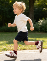 Zapatillas Ergonómicas de Piel Genuina para Niños, Estilo Retro Alemán, para Caminar y Correr, con Punta en T, de Gamuza Vintage, Modelo GAT