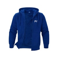 Veste à capuche zippée pour homme doublée en sherpa, 100% coton molletonné, coupe ample, chaude pour l'hiver, avec logo frontal imprimé numériquement, ODM