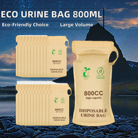 Sac à urine jetable compostable en PE avec fermeture éclair, toilettes d'urgence pour voiture en cas de congestion routière, pour femmes enceintes