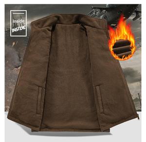 Autumn and Winter Thickened <strong>Velvet</strong> <strong>Men's</strong> Outdoor Sports Vest Quick-drying Multi-pocket Reversible Warm <strong>Waistcoat</strong> - Product Image 2