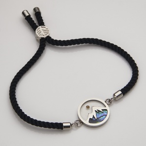 Nouveau <span class=keywords><strong>bracelet</strong></span> en corde réglable fait à la main en acier inoxydable Mountain Mustard Seed Charm pour hommes et femmes - Product Image 2