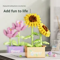 Micro-particules Lele Brothers 1503-1504 en ABS, lot de 40 pièces, fleurs éternelles en pot succulent, jouet DIY, cadeau de bureau pour filles