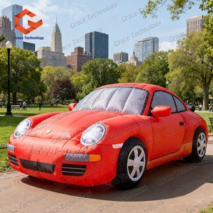 Forma personalizzata pubblicità modello di veicolo gonfiabile gigante gonfiabile auto rossa cartone animato per spettacolo all'aperto - Product Image 3