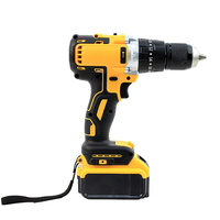 Perceuse-visseuse électrique industrielle multifonction DW 13 mm jaune, sans balais, rechargeable au lithium, double vitesse, avec fonction perceuse DW