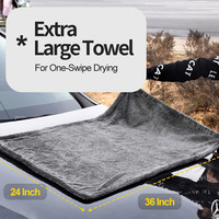 Serviette de séchage microfibre sans ourlet super absorbante à boucles torsadées 1200GSM 1400GSM 60*90CM pour l'entretien automobile et le detailing