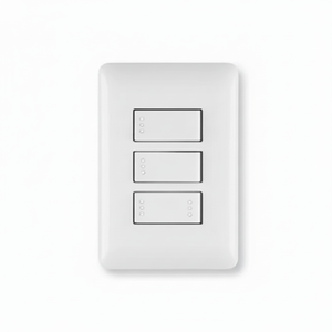 Scatola con 3 unità. 2-interruttore, 1 scala, bianco, piastra armata di linea italiana. - Product Image 1