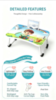 Bureau de lit pour étudiant, bureau d'étude pour enfants, petite table de lit - pliable, portable, ergonomique, durable, porte-gobelet, montage facile