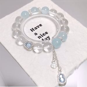 Pulsera de cuentas de calabaza con cristales brillantes y efecto craquelado, joyería de fantasía - Product Image 3