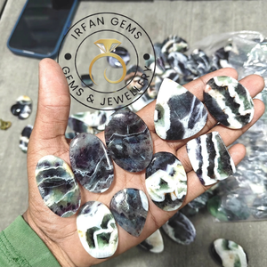 100% Natural High Quality Fluorite Stone Cabochon Colourful Loose Gemstones for Healing Jewellery Wholesale Lot Fluorite Stones. - Product Image 1