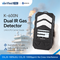 Détecteur de gaz marin Bosean, moniteur de 5 gaz avec pompe, Bosean K-600M, détecteur multi-gaz portable CO2 O2 H2S CO CH4 5 en 1