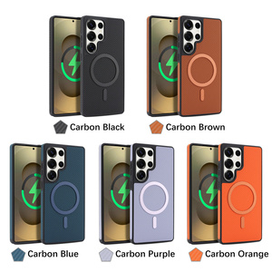 Funda Magnética de Fibra de Carbono <span class=keywords><strong>para</strong></span> Teléfono Móvil <span class=keywords><strong>Samsung</strong></span> S26 S25 S24 S23 <span class=keywords><strong>S22</strong></span> <span class=keywords><strong>Ultra</strong></span>, <span class=keywords><strong>Forro</strong></span> Aterciopelado, Funda Protectora <span class=keywords><strong>para</strong></span> iPhone 17 Pro - Product Image 1