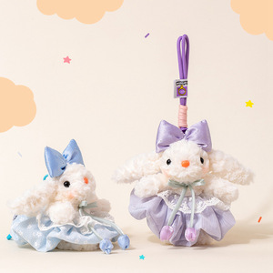 Dễ thương Ins Hot Bán động vật rửa tai thỏ sang trọng Keychain lấy máy búp bê Kawaii nhồi bông sang trọng Dài Tai Bunny Keychain Quà Tặng Búp Bê - Product Image 3