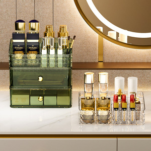 Boîte de rangement cosmétique à motif diamant avec tiroirs, organiseur de bureau pour rouge à lèvres, pinceaux de maquillage, soins de la peau, masques faciaux, capacité 45 - Product Image 4