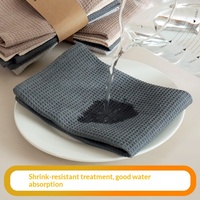 Waffle-pattern Solid-color Cotton square Tea Towel Kitchen Cloth for Home Use
