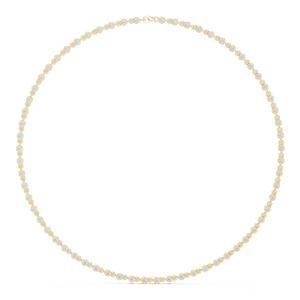 สร้อยคอเพชรเทนนิสทรงเหลี่ยมเดี่ยวคุณภาพดีที่สุด ทองคำ 9KT สีเหลือง เพชรเพาะเลี้ยงในห้องปฏิบัติการ รับรองโดย IGI สำหรับผู้หญิง เครื่องประดับเจ้าสาวงานแต่งงาน - Product Image 3