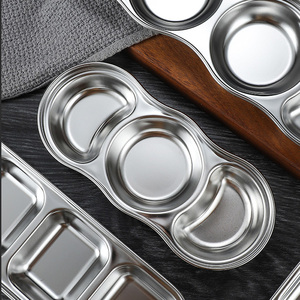 <span class=keywords><strong>Plato</strong></span> de condimento de rejilla múltiple de acero inoxidable 304 coreano <span class=keywords><strong>plato</strong></span> de inmersión de barbacoa para platos y platos de olla caliente - Product Image 4