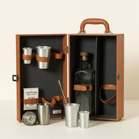 Boîte de rangement pour bouteille de vin en bois et cuir PU élégant, sur mesure, pour cadeau et accessoires de vin