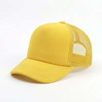 Casquette de baseball à 5 panneaux à fermeture à pression, en mousse de polyester multicolores personnalisable, dos en maille, unie