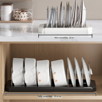 Support de rangement multifonctionnel pour bols et couvercles de cuisine, anti-poussière, avec égouttoir, en PP et acier inoxydable, pour placard