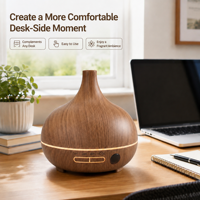 Diffuseur d'arômes et humidificateur Faner à effet bois, grande capacité, modèle de bureau, brume fine, 36 dB de bruit, fonction minuterie, cadeau idéal pour chambre à coucher