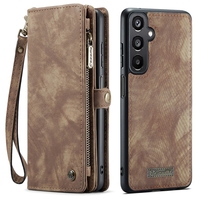 Étui portefeuille multifonction à fermeture éclair Caseme 008 pour Samsung Galaxy A16 A36 A56 A15 A35 A55, housse de téléphone en cuir détachable