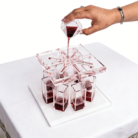 Distributeur de vin en acrylique à sept coupes, distributeur de vin pour Kiddouch du Shabbat juif, ornement de table pour cérémonie de festival hébreu