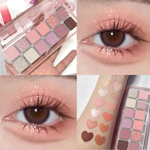 Palette de fards <span class=keywords><strong>à</strong></span> paupières 12 couleurs, finitions mates et scintillantes, illuminateur, contouring naturel, éclaircissant, maquillage léger, <span class=keywords><strong>fard</strong></span> <span class=keywords><strong>à</strong></span> paupières sensuel - Product Image 3