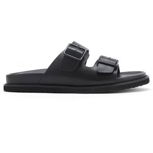 Sandales d'extérieur pour hommes de créateur, chaussures personnalisées en cuir de veau, claquettes pour hommes, fabrication et production - Product Image 3