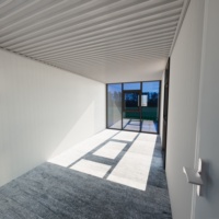 Maison conteneur en acier amovible entièrement vitrée, bureau modulaire préfabriqué, bâtiment portable pour atelier, entrepôt, maison d'hôtes ou gîte de vacances