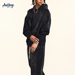 Sweat à capuche épais 410G pour homme, style vintage effet peinture, streetwear oversize, pull personnalisé, fournisseur OEM de premier plan - Product Image 1