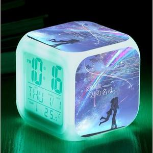 Wholesale Colorful Changing Alarm <b>Clock</b> Creative square <b>Clock</b> <b>LED</b> Silent Luminous - Product Image 4