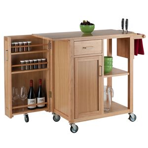 Carrito de cocina utilitario de diseño moderno DB Douglas en color natural - Product Image 5