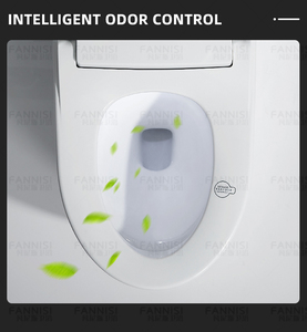 <span class=keywords><strong>WC</strong></span> intelligent monobloc à siphon en S avec écran LED, détection automatique, fonction Flip Flush, système vocal IA et certification CE - Product Image 6