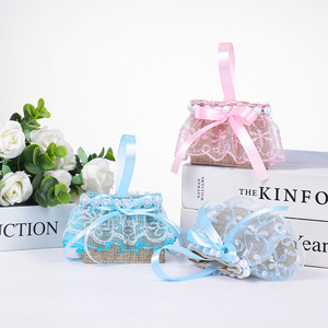 Élégante et belle boîte à <span class=keywords><strong>sucre</strong></span> décorée de dentelle exquise fête de vacances cadeau de retour <span class=keywords><strong>panier</strong></span> de rangement de bonbons sac de boîte à <span class=keywords><strong>sucre</strong></span> - Product Image 3