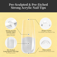 BORN PRETTY PRO 550 pièces/boîte, pointes d'ongles en gel souple transparentes, couverture complète, étiquette privée, différentes tailles, pointes d'ongles en acrylique pour salon