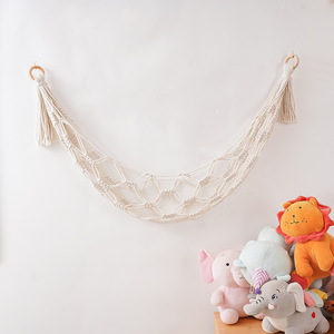 Hamac de rangement pour jouets en <span class=keywords><strong>macramé</strong></span> tissé à la main style nordique, organisateur mural en dentelle bohème pour chambre d'enfant - Product Image 3