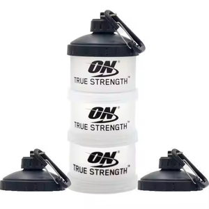 กล่องใส่โปรตีนพลาสติก <span class=keywords><strong>3</strong></span> ชั้น ปลอดสาร BPA พร้อมพวงกุญแจ  รับทำโลโก้ สินค้าใหม่ - Product Image 1