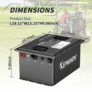 Factory Wholesale Kepworth Outdoor RV Golf Cart 36V 48V 100Ah Deep Cycles LiFePO4 Lithium Battery 51.2V Battery With LCD Screen