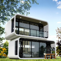 Conception moderne et luxueuse, cabane modulaire en forme de pomme, cabane préfabriquée détachable en forme de pomme