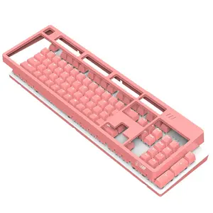 Ajazz dkm150 teclado de jogo mecânico, 104 teclas, capa removível, retroiluminada, para pubg gamer profissional, venda imperdível