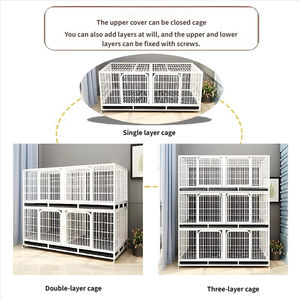 <span class=keywords><strong>Cage</strong></span> d'élevage de chats à trois couches en métal massif <span class=keywords><strong>Cage</strong></span> d'accueil pour chiens à double couche <span class=keywords><strong>Cage</strong></span> parent-enfant Cloison respirante Boîte de maison pour chat en fer - Product Image 4