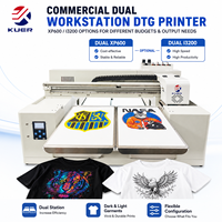 Imprimante DTG professionnelle à deux stations, double têtes d'impression I3200, haute résolution, machine d'impression directe sur vêtement pour t-shirts personnalisés