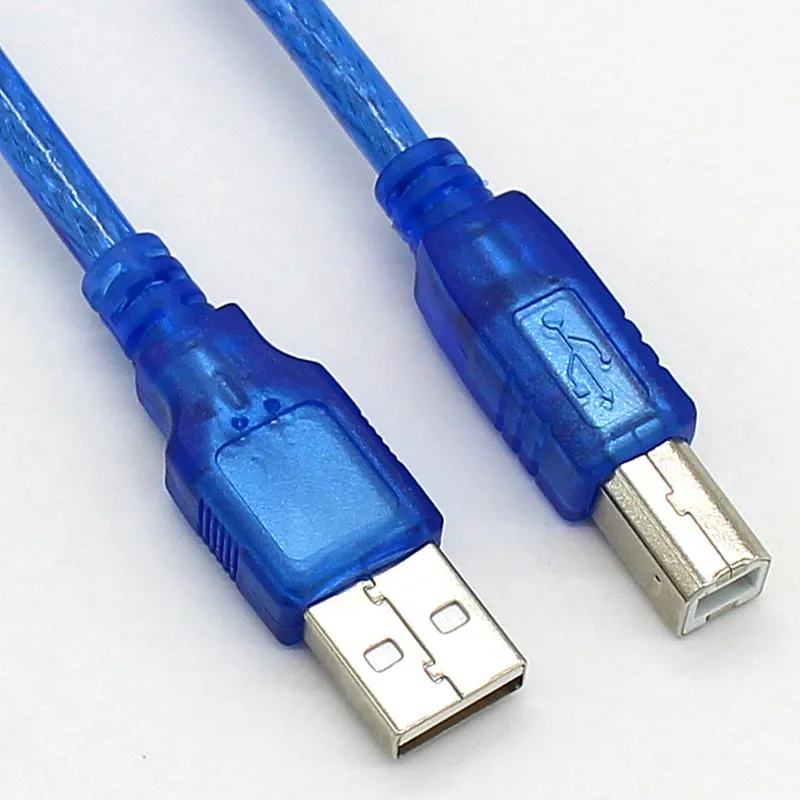 Trong suốt màu xanh che chắn EMI EMR 3M 5M 10m USB 2.0 máy in type-A để loại-b nam cáp với lõi Ferrite cho máy in máy quét