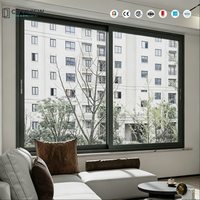 Ventanas Abatibles Modernas de Aluminio Negro para Nigeria, Ventanas de Doble Vidrio con Ahorro de Energía y Barra Antirrobo
